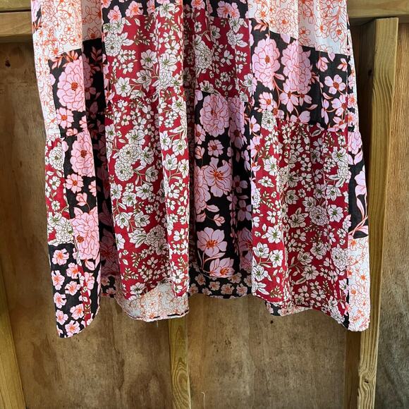 Johnny Was Workshop Flora Tie Back Midi Dress Pink Floral Size XL - Picture 8 of 14